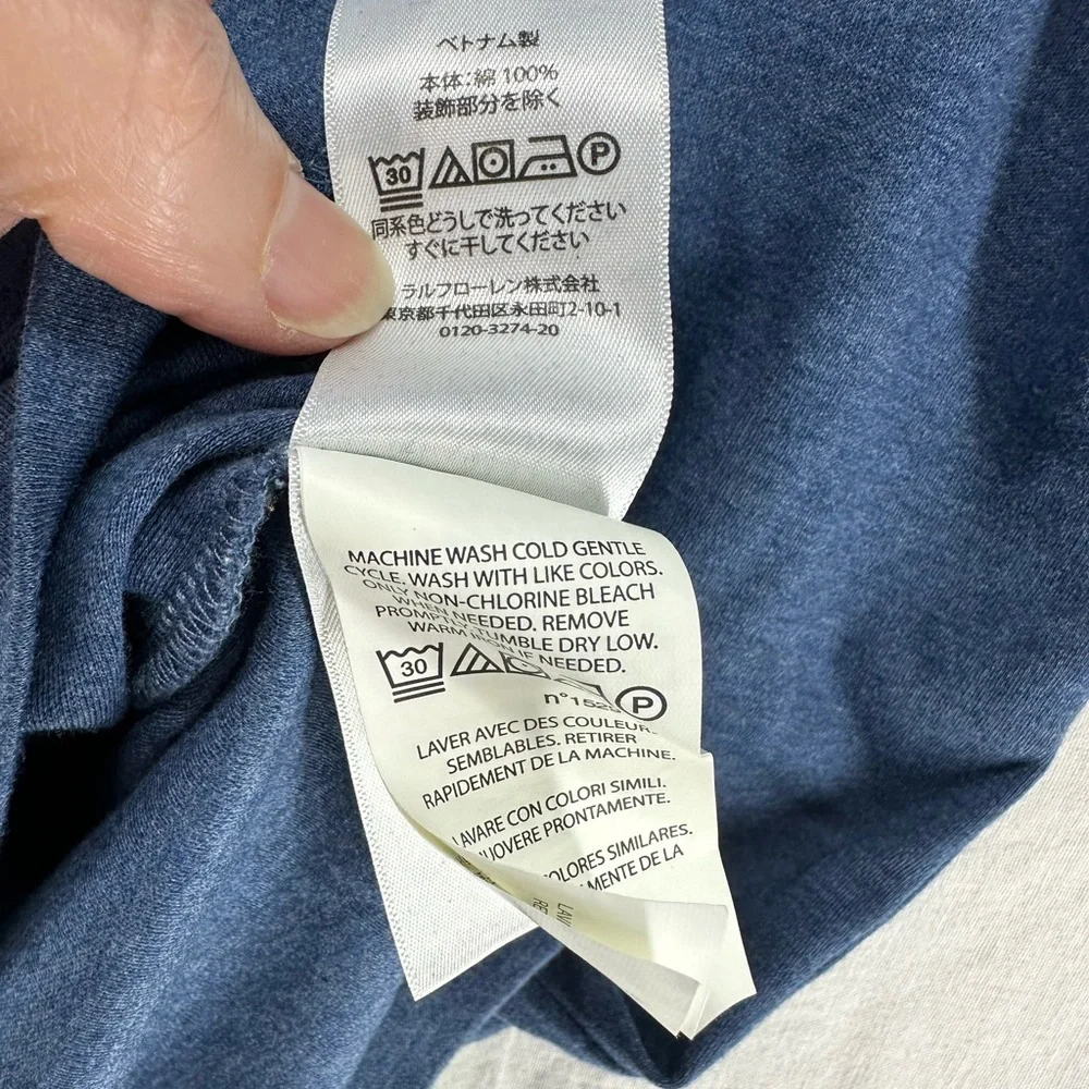 Polo Ralph‎ Lauren Polo Shirt Mens 2XLT Blue Tricolor Pony Classic Fit Casual